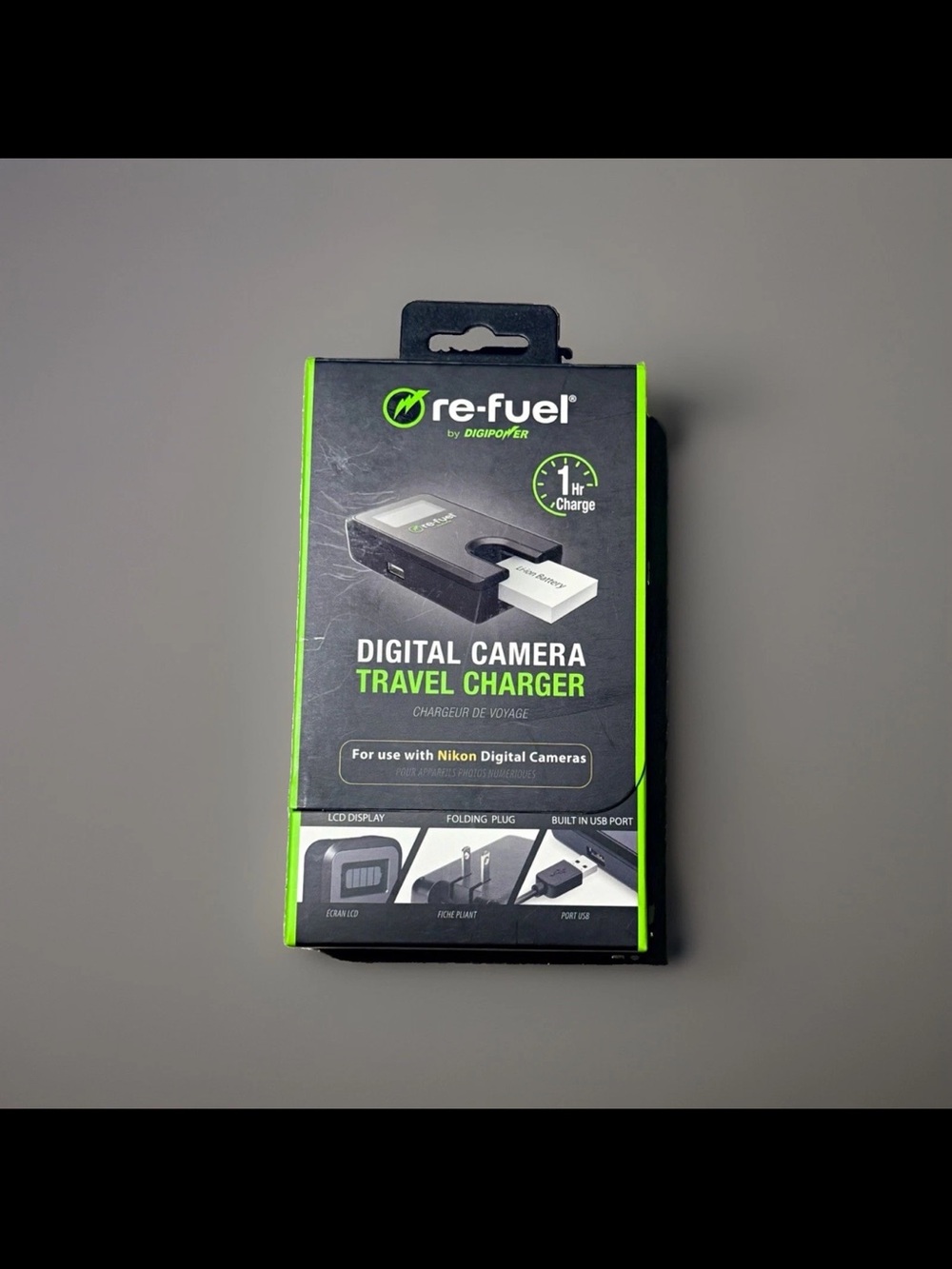Re-Fuel Digital Camera Travel Charger - Black/Green